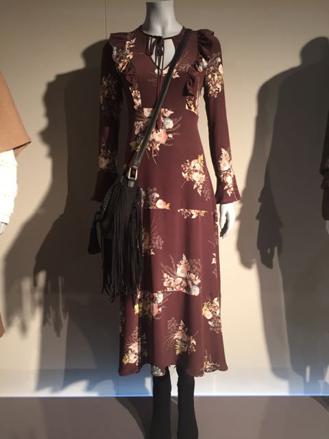 M&S, A/W 2016, Mrs V, www.themodeledit.com, Vanessa Voegele-Downing,Boho midi dress, floral dress, leather shoulder bag, handbag