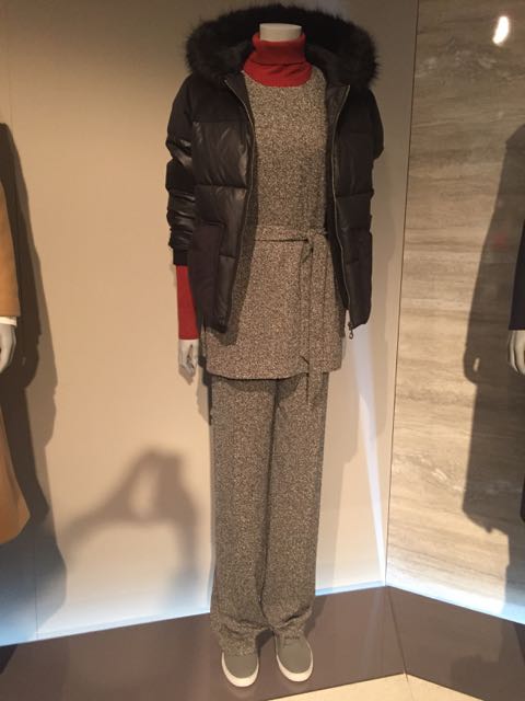 M&S A/W 2016, marled wool tunic and trousers, trouser suit, Down jacket, Puffa jacket, trainers