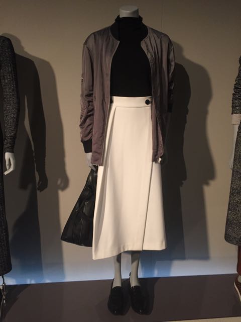 M&S, M&S A/W 2016, silk bomber jacket, asymmetric midi skirt, roll neck jumper, Mrs V, www.themodeledit.com, Vanessa Voegele-Downing , LEATHER HANDBAG