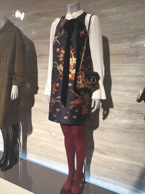 M&S, A/W 2016, short shift dress, floral dress, pussy bow blouse, handbag, leather clutch bag