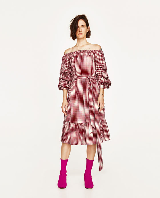 Zara Red Gingham Dress, Gingham, Zara S/S 2017