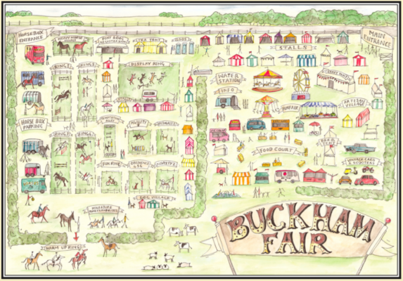 Buckham Fair, Buckham Fair Map, event map, Buckham Fair 2017, hand drawn map